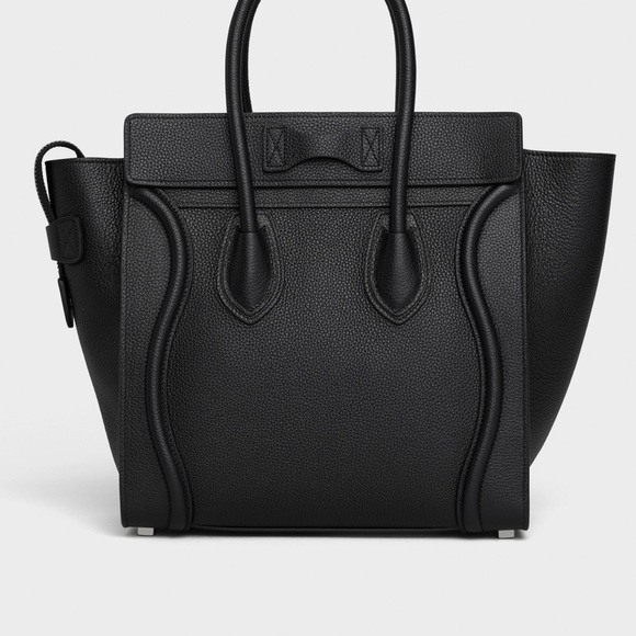 MICRO LUGGAGE HANDBAG IN DRUMMED CALFSKIN. BLACK - Picture 5 of 6